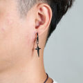 Vnox Basic Cross Stars Dangle Earrings for Men Women Stainless Steel Metal Ear Spring New  Boys Girls Jewelry. 