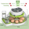 8 Eggs Chicken, 33 Eggs Birds Incubator with Automatic Egg Turning Dual Egg Tray And Humidity Control, Automatic Water Adding, LED Egg Candler, for Hatching Chickens, Duck, Quail, Goose Eggs. 