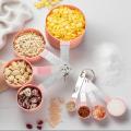 4/8PCS/Set Plastic Measuring Cup Measuring Spoon Stainless Steel Handle With Graduated Measuring Baking Tools Outdoor Tableware.