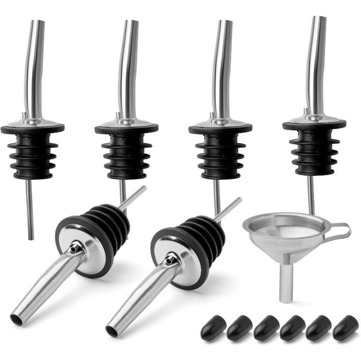 Kitchen Tools Oil Bottle Stopper Stainless Steel Leak Proof Wine Stopper Bottle Cap Leak Proof Wine Spout Stopper Dispenser