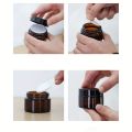 3PCS/5PCS brown glass cosmetic jar with lid, leak proof and UV resistant, reusable, portable beauty storage..