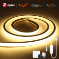 Smart ZigBee 3.0 USB 5V COB LED Strip Neon Light Work with Tuya HUB Bridge Echo Plus APP/Alexa Voice Control Ambiance Wifi Lamp. 