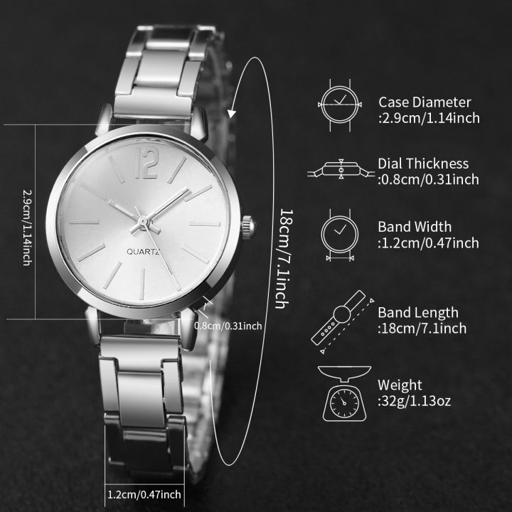 2PCS%20Women's%20Watch%20Fashion%20Gold%20Steel%20Band%20Quartz%20Wristwatch%20Opening%20Cuff%20Bracelet%20Set%20girls%20watch%20-%20Image%206