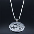 Stainless Steel Witchcraft Vortex Necklace Silver Color Viking Triskelion Celtic Knot Spiral Triskele Necklace Jewelry N7062S02.