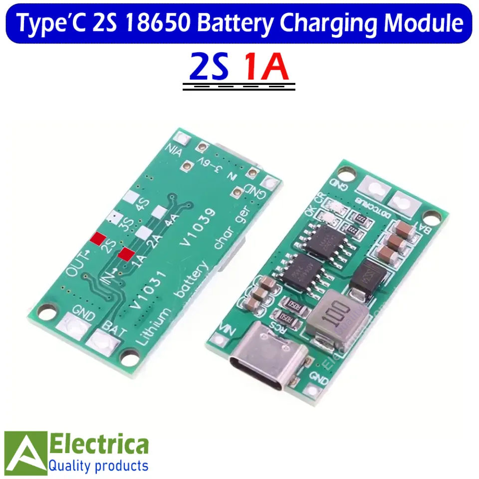2S 4A 2 Series 18650 Li-ion Battery Charger Protection Board – 7.2V/7.4V, Mains Charger, Generic