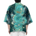 Men Chinese Dragon Pattern Green Japanese Kimono Cardigan Summer Haori Dragon Print Jacket Streetwear Traditional Japanese Coat. 