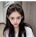 Brown Resin Wave Toothed Headband for Women High Skull Top Korean Zigzag Hair Comb Notched Hairband Hair Accessories. 