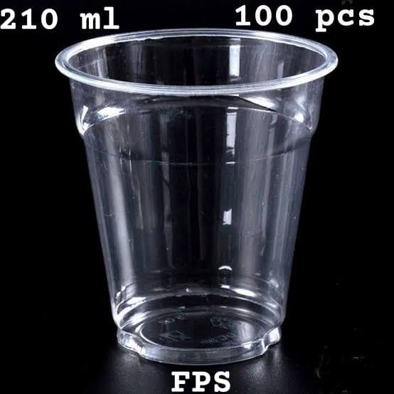 100 pcs | 210 ml Disposable Glass for water , juice and cold drinks