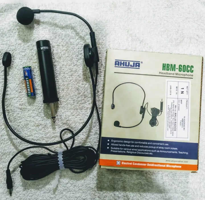 Ahuja%20HBM-60CC%20Headband%20Microphone%203.5%20mm%20jack%20with%206%20meter%20(19.5%20feet)Cable%20-%20Image%204