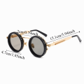 Punk ND9 Anti-UV Sunglasses Round Retro Adjustable Dimming Sunglasses with Glasse Case 9 Level Dimming Anti-UV Glasses Driving.