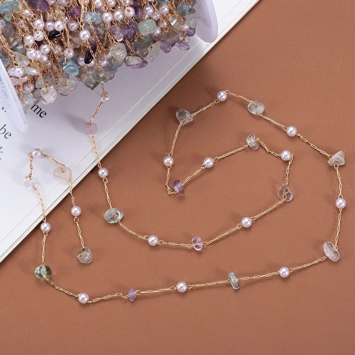 1%20Meter/lot%20Irregular%20Stone%20Beads%20Copper%20Chain%20with%204MM%20Pearls%20Beads%20Links%20for%20DIY%20Jewelry%20Necklace%20Bracelet%20Pendant%20Accessories%20-%20Image%204