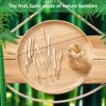 100pcs/500pcs Bamboo Fruit Fork Disposable - 9Cm/3.54In, Disposable Double Prong Fruit Cocktail Forks. 
