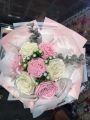 ribbon flower bouquet ,bridal bouquet ,gift items,pink and white bouquet ,artificial bouquet,customize bouquet. 