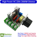 2000W / 4000W High Power 220V AC Dimmer with Adjustable Knob for Fan, Light, Motor & Temperature Speed Control | Smooth Variable Output Controller SCR Switchby Electrica. 