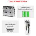 TON010 Cassette Player Portable Tape Recorder To Mp3 Full Transparent Shell USB Cassette Capture To MP3 Format Tape Music Player. 