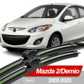 For Mazda 2 Demio 2002-2023 Front Windshield Wiper Blades 2pcs Windscreen Window Accessories 2003 2007 2009 2014 2016 2019. 