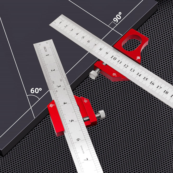Fixing Ruler Block Adjustable Steel Ruler Positioning Block Combination Square Angle ...