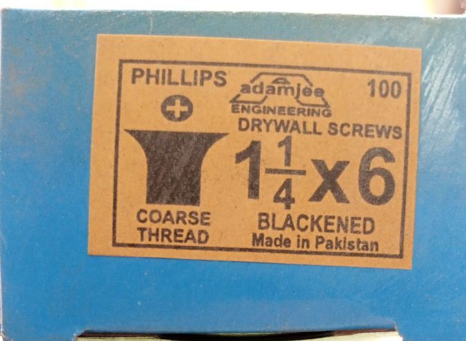 ADAMJEE BUGLE HEAD DRYWALL SCREWS BLACK SCREW FURNITURE SCREW WOOD SCREW 1¼”x6