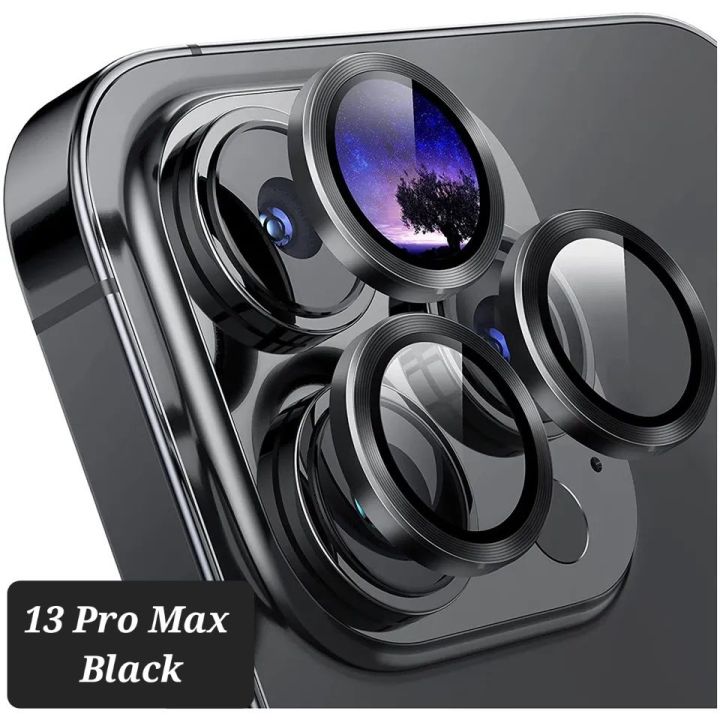 iphone 13 pro Max Camera lens rings
ultra thin HD glass protector - Black