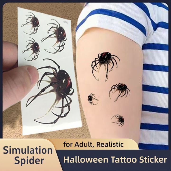 Creepy Spider Tattoo Stickers – Waterproof for Halloween Horror