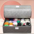 Premium Foldable Underwear & Socks Storage Organizer Box with Lid – 24 Grid Closet & Drawer Divider for Neat Wardrobe. 