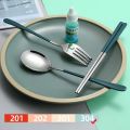 304 Tableware Set Portable Cutlery Set Dinnerware Set High Quality Stainless Steel Knife Fork Spoon Travel Flatware With Box. 