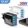 Olaf 35W QC3.0 Quick Charger 4 USB Charger For IPhone 11 Samsung S9 Huawei Xiaomi QC3.0 EU US UK Fast Wall Mobile Phone Charger. 