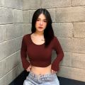 🌈Spinnyhouse🌈O neck rayon long sleeve crop top🧨I have a lot of models Wan B-046-3-A.. 
