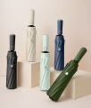 12 Ribs High Quality Auto-Folding Wooden Handle Umbrella Reinforced Dual-Use Windproof Large Sun Rain
Umbrella Men And Women. 