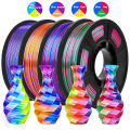 Tricolor Silk PLA 3D Printer Filament 1.75mm 250g(0.55lbs) Spool, High Precision Printing Material for Most FDM 3D Printers.