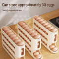 1pcs Egg Storage Box, Refrigerator Side Door Rolling Egg Box, Desktop Egg Rack, Automatic Rolling Egg Box Organizer. 
