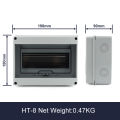 IP65 Waterproof Distribution Box HT-5/8/12/15/18/24 WAY ABS Plastic Outdoor Electrical Junction Box PV Comniner Enclosure.