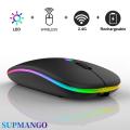 Wireless Mouse RGB Rechargeable Mice Wireless Computer Mause LED Backlit Ergonomic Gaming Mouse For Laptop PC. 