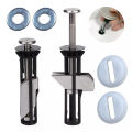 2Pcs Universal Stainless Steel Water Tank Toilet Seat Hinges Bolts Screws Replacement Bathroom Fixture Toilet Lid Fixing Parts.