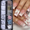 12Grids Metal Bow Nail Art Charm Gold 3D Bowknot Ribbon Nail Decoration Parts DIY Elegant Metallic Manicure Accessories Tools. 