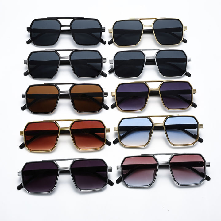 Car%20Sun%20Glasses%20New%20Fashion%20Double%20Beam%20Polygonal%20Sunglasses%20Retro%20Personalized%20Trendy%20Large%20Frame%20Eyewear%20European%20and%20American%20-%20Image%205