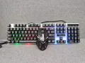 AOC KM100 Cool Backlit Keyboard and Mouse Combo Ergonomic Waterproof Keyboard Color Backlight for Computer PC Laptop  Extra 2% Off. 
