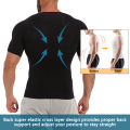 Mens Slimming Compression Shirt Body Shaper V-Neck Undershirt Shirts Workout Abs Abdomen Tummy Control Shapewear Tops. 