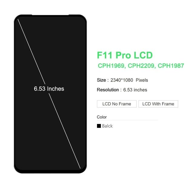 6.53'' Original For OPPO F11 Pro F Display Screen Touch  For OPPO F11 pro CPH1969 Display For OPPO F11 Pro LCD Screen Display Touch Panel For OPPO F11 Pro CPH1969 LCD Display Digitizer Replacement for oppo