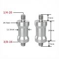 1/4 and 3/8 Photography Conversion Screw Flash Lamp Stand Live Streaming Bracket Installation Screw Nut For Tripod and Gimtach. 