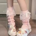 Autumn and Winter Ribbon Lolita Knee Warmers Long Socks JK Knitted Leg Warmers 2025 New Woman Leg Warmers. 