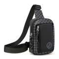 Casual Business Shoulder Bag for Men PU Leather Messenger Bag Wide Strap Crossbody Bags Plaid Designer Male Sling Bags.
