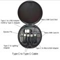 PD 60W Multifunctional USB Type C Data Cable Set Fast Charging For IPhone Xiaomi Samsung Infinix Vivo Tecno Charger Storage Box Adapter Card Pin Travel Box. 