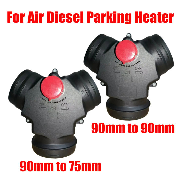 90mm To 75mm Valve Flap Adjustable Air Diesel Heater Vent Ducting T Branch Splitter Pipe Joiner Connector For Car Truck Camper