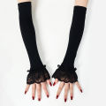 Women Long Elastic Arm Sleeve Fingerless Driving Gloves  Lace Arm Cover Sun Protection Wrist Sleeve Comfort Soft Mittens. 