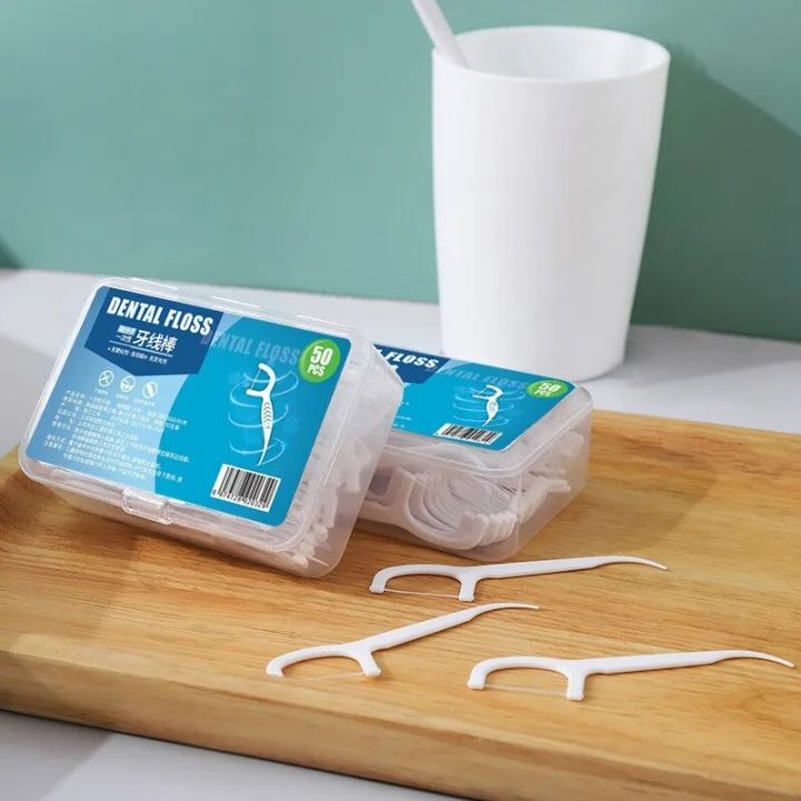 30Pcs Macromolecule Dental Floss StickSuperfine Dental Wire Disposable Toothpicks Tooth Floss Cleaning Oral Care