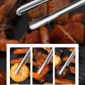 Stainless Steel Grill Tongs Food Clip BBQ Steak Clip Bread Tong Cooking Utensils Party Non-Slip Kitchen Gadgets Accessories.