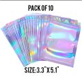 10pcs Self-Sealing Laser Small Plastic Bags for
Jewelry Pouch with Clear Display Window Jewelry
Packaging Gift Storage Bag. 