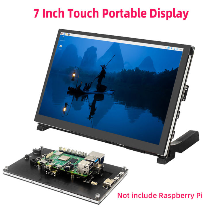 7 Inch Portable Display Raspberry Pi Touch Screen 1024*600 IPS HDMI ...