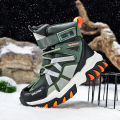 Winter Fashion High-top Sneakers for Children Warm Plush Snow Boots Child Waterproof Sneakers Boys Non-Slip Outdoor Boots 30-39. 